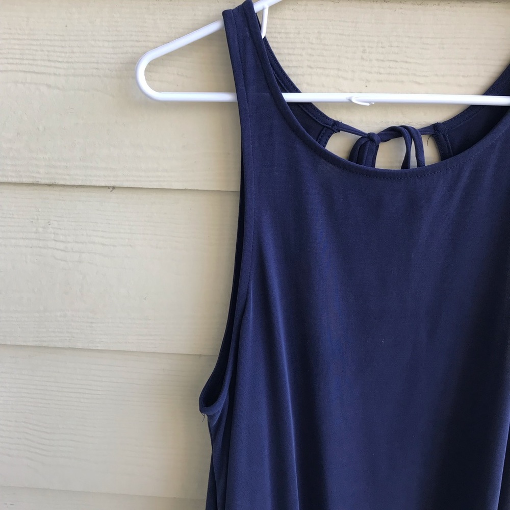 Navy blue cut out back swing dress - Picture 1 of 6